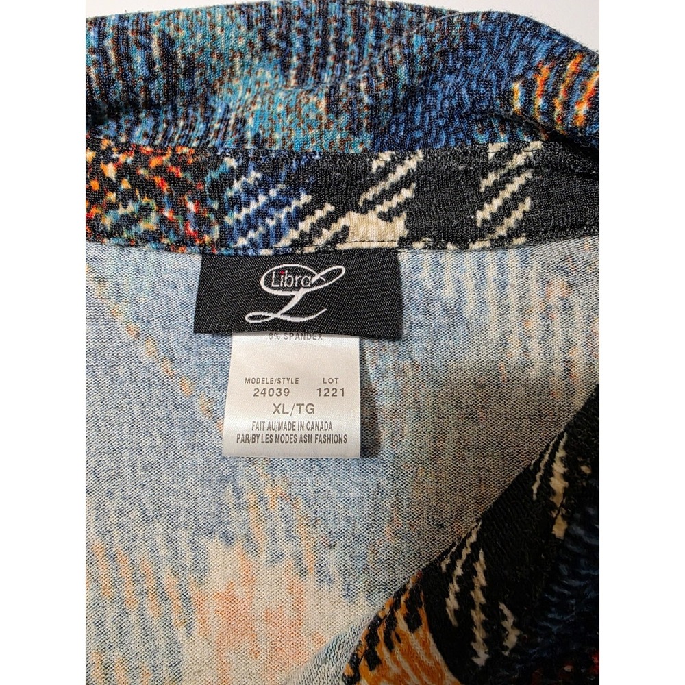 LIBRA GEO PATCHWORK LONG SLEEVE BUTTON WOMENS SHIRT SZ XL style 24039 0526-22 - Picture 14 of 15